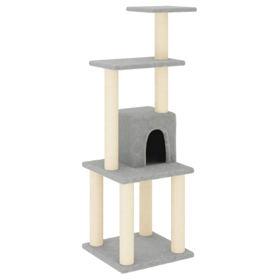 Arbre à chat avec griffoirs en sisal Gris clair 105 cm - 2