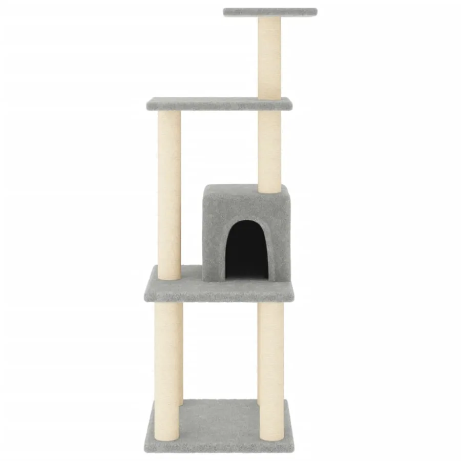 Arbre à chat avec griffoirs en sisal Gris clair 105 cm - 3