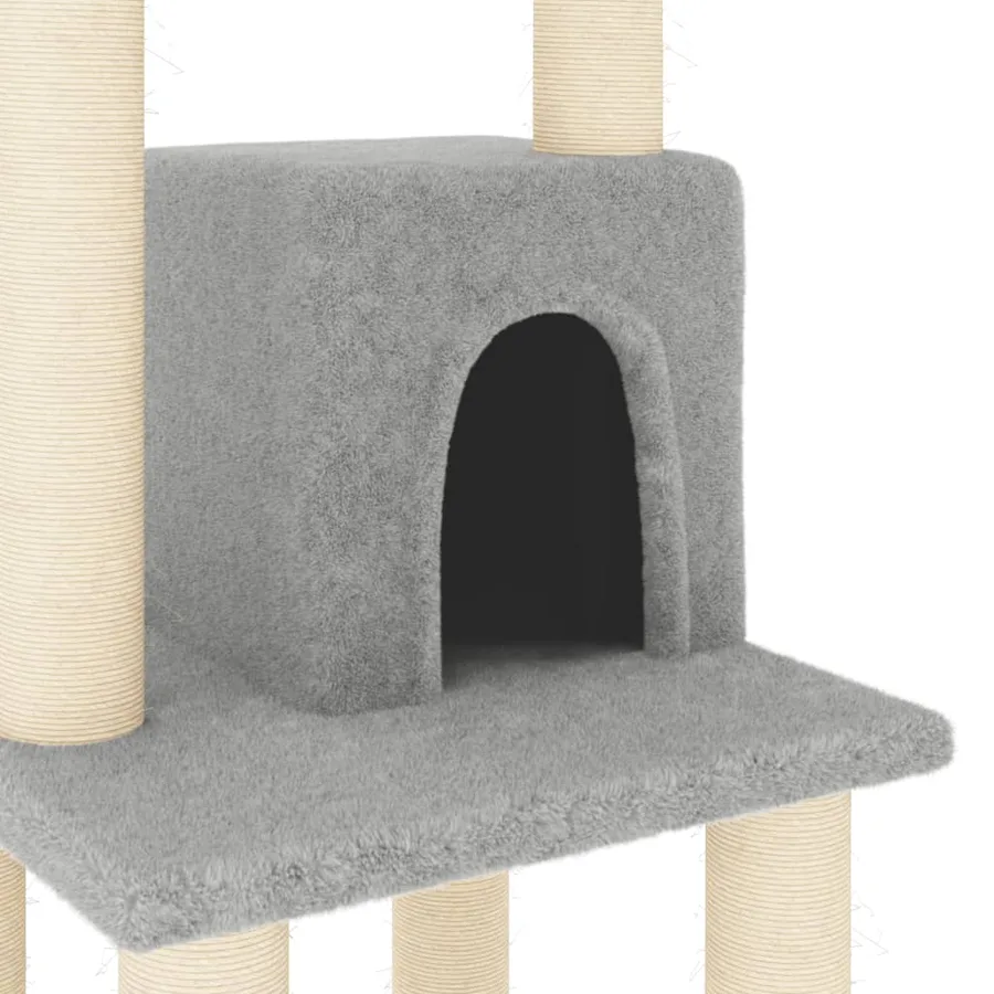 Arbre à chat avec griffoirs en sisal Gris clair 105 cm - 5