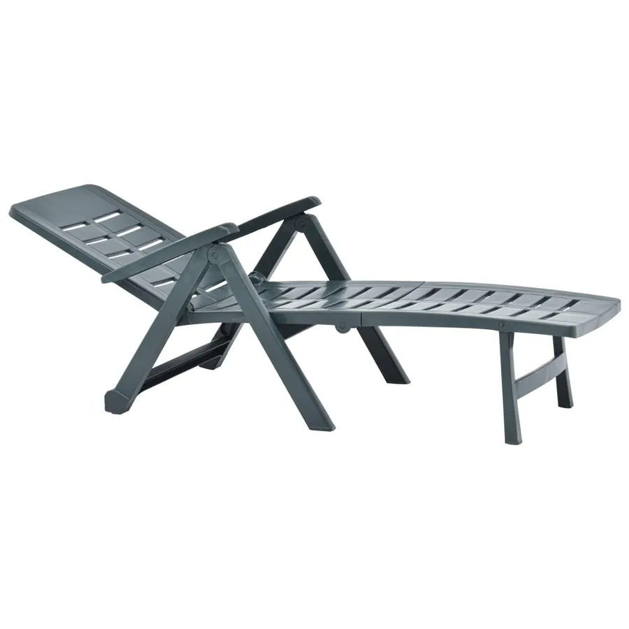 Chaise longue pliable Plastique Blanc - 14