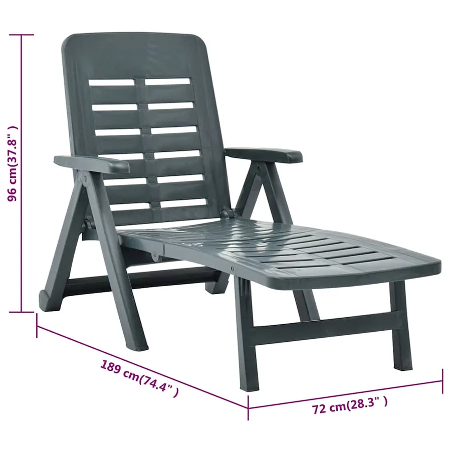 Chaise longue pliable Plastique Blanc - 18