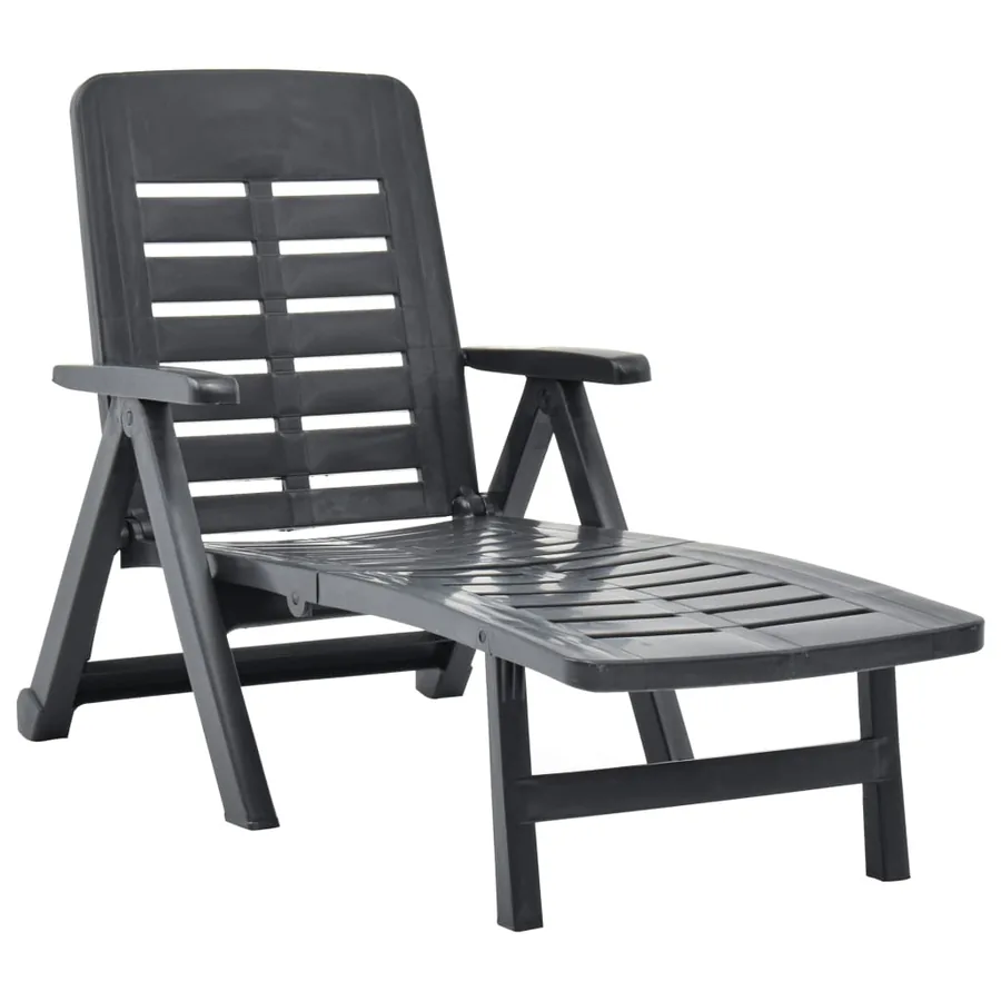 Chaise longue pliable Plastique Blanc - 27