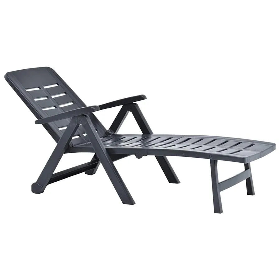 Chaise longue pliable Plastique Blanc - 29