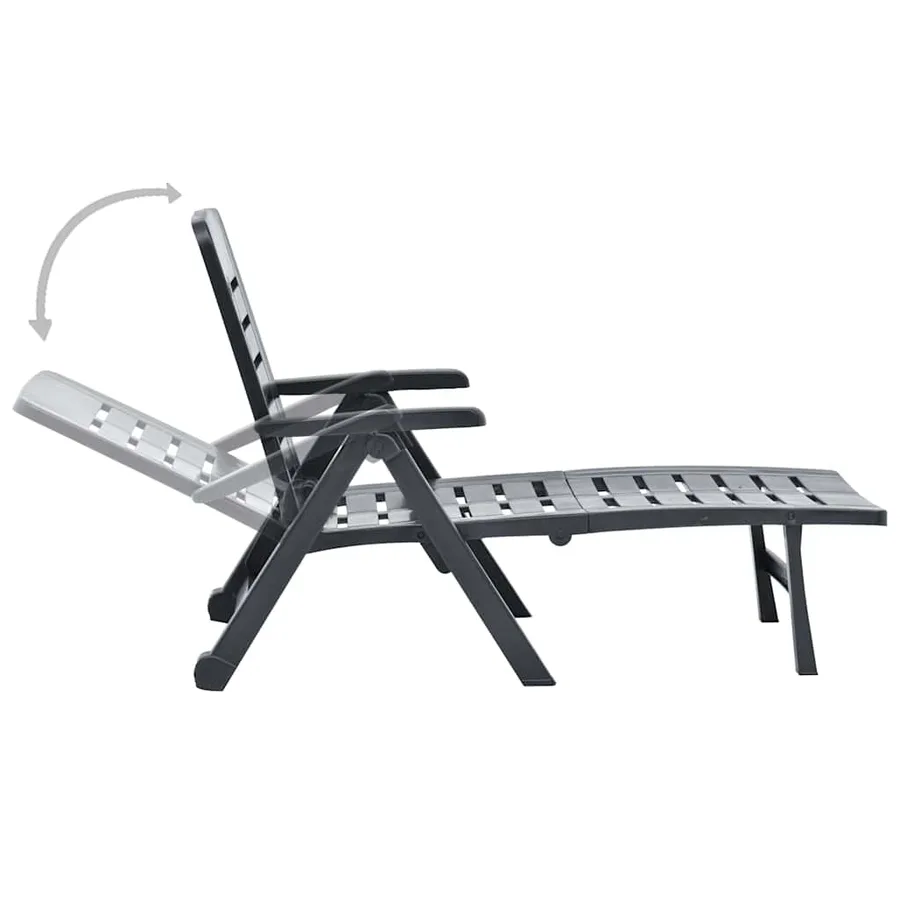 Chaise longue pliable Plastique Blanc - 31