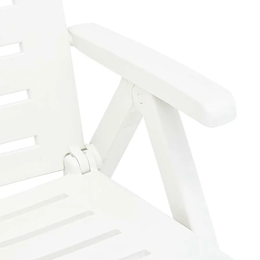Chaise longue pliable Plastique Blanc - 8