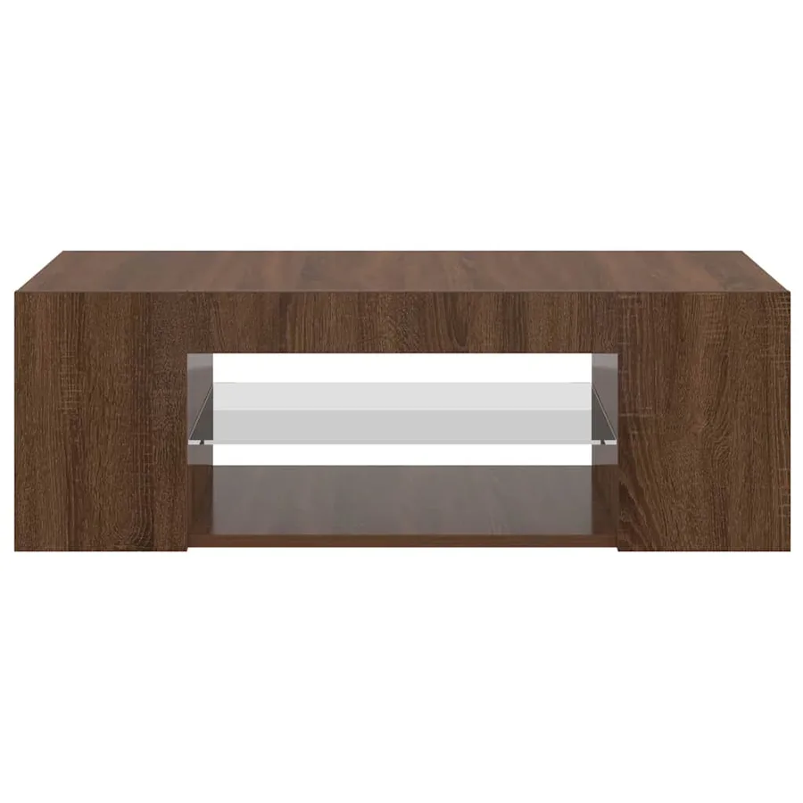 Meuble TV avec lumières LED Chêne marron 90x39x30 cm - 3