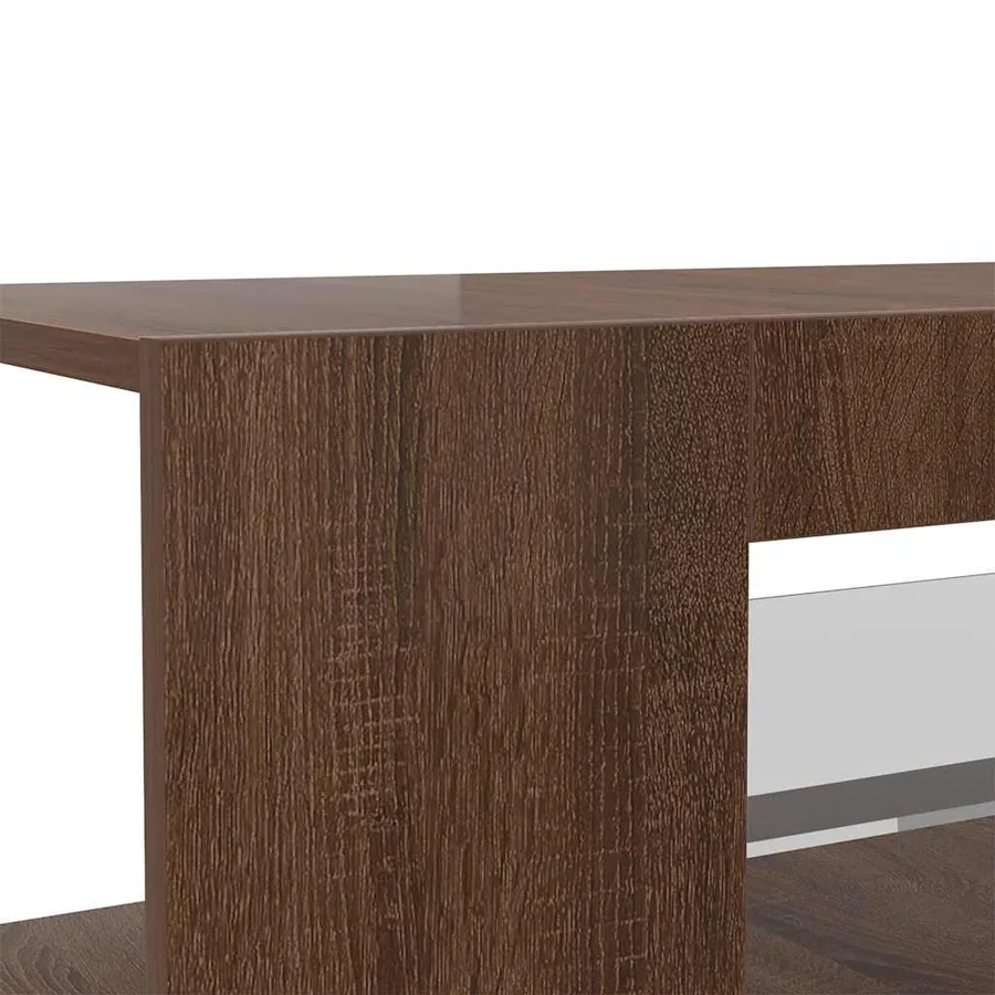 Meuble TV avec lumières LED Chêne marron 90x39x30 cm - 8