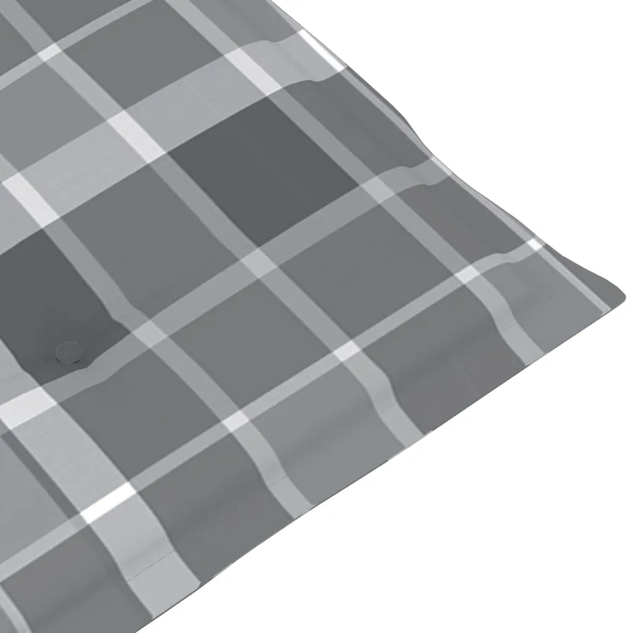 Chaises de jardin lot de 6 et coussins carreaux gris Bois teck - 9