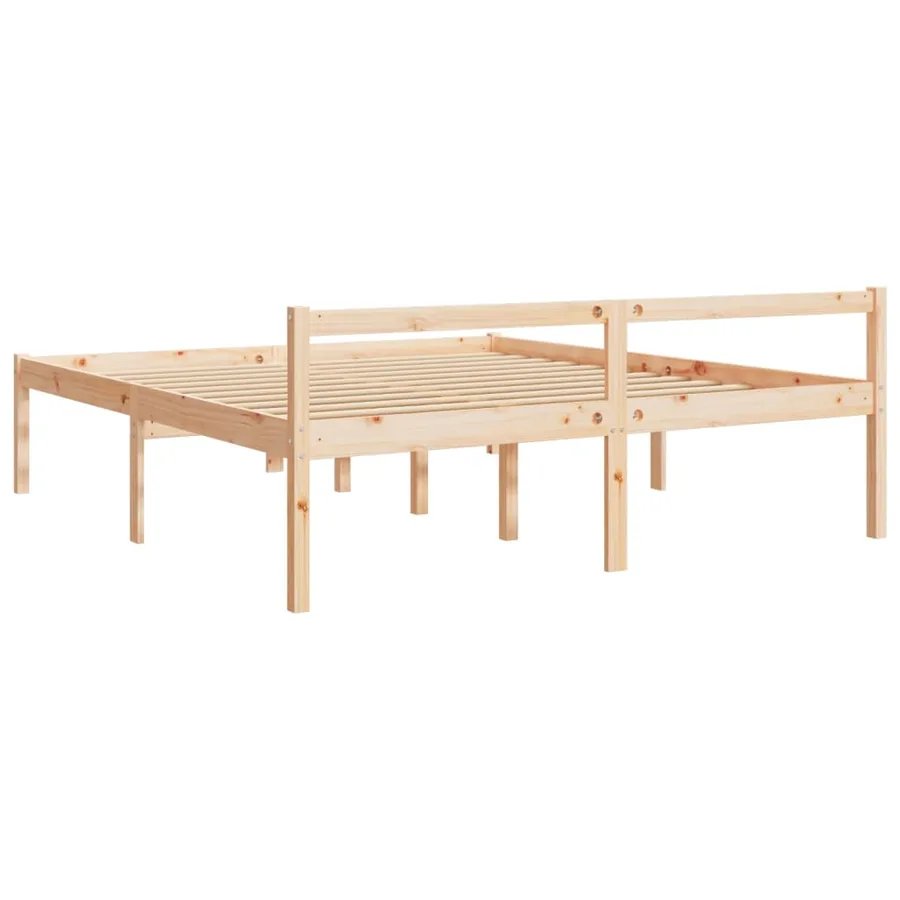 Lit pour personne âgée 200x200 cm bois massif de pin - 5