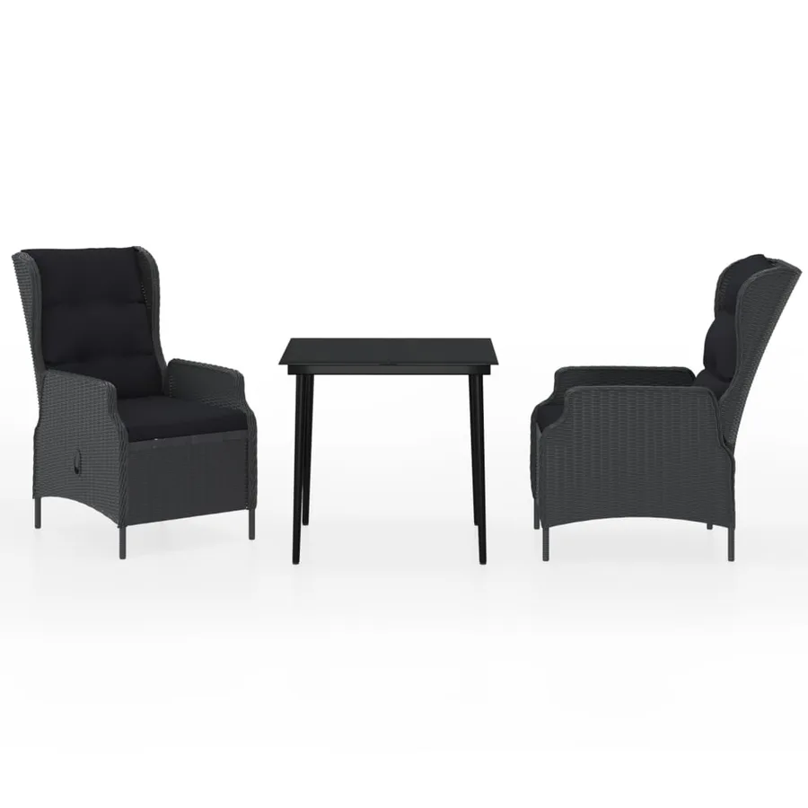 Ensemble à manger de jardin 3 pcs Gris foncé - 2