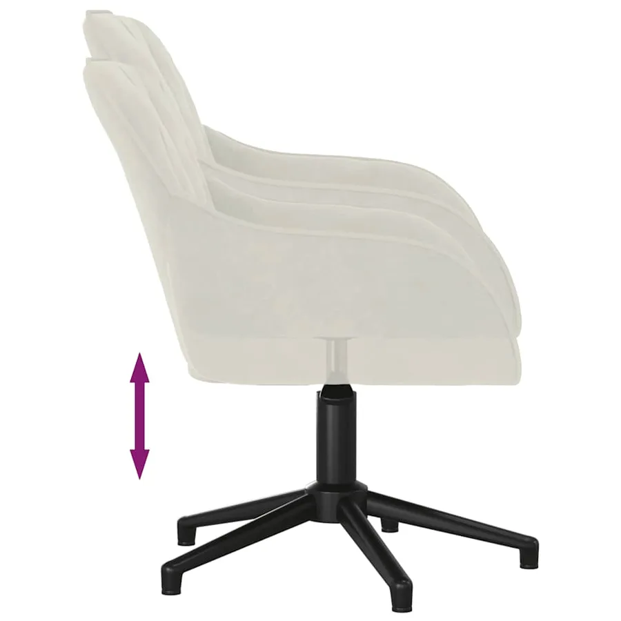 Chaises pivotantes à manger lot de 2 Crème Velours - 7
