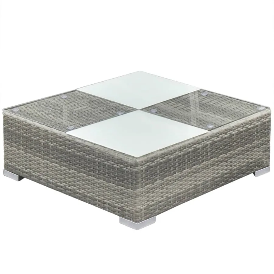 Salon de jardin avec coussins 6 pcs résine tressée gris - 4
