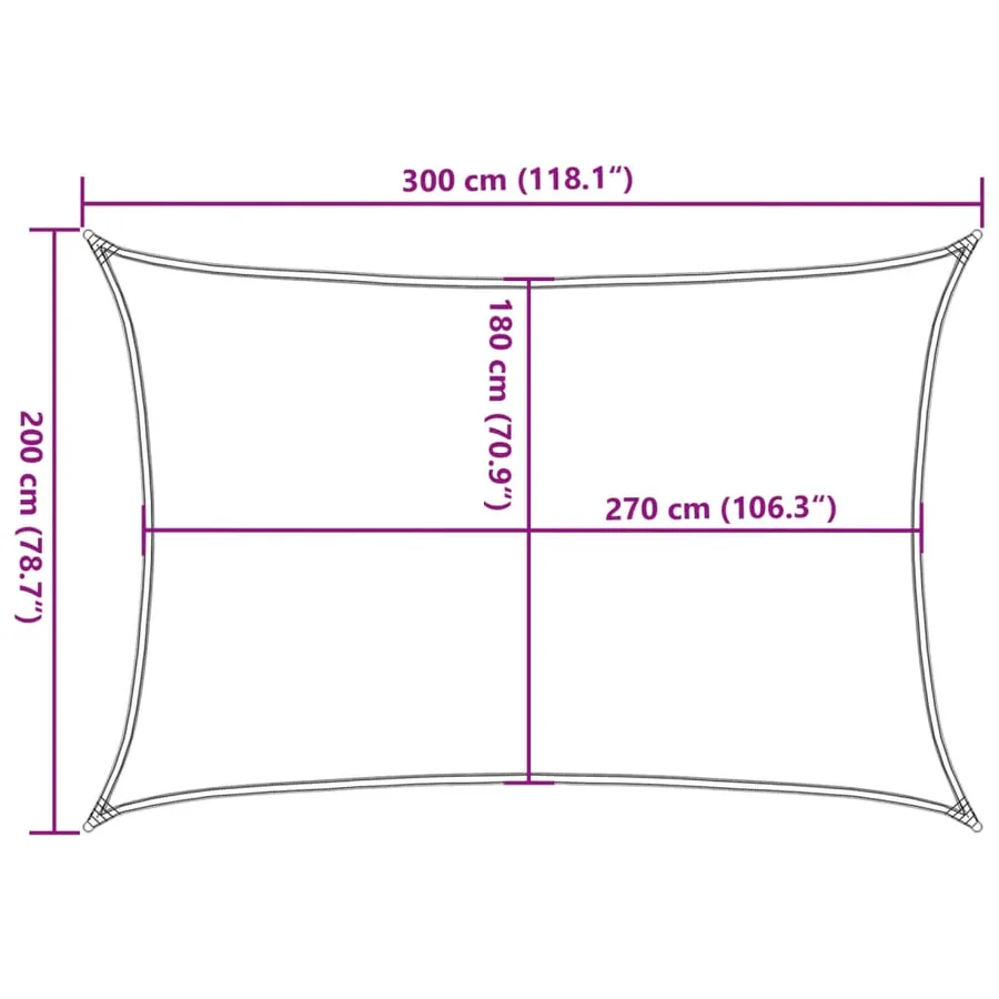 Voile d'ombrage 160 g/m² Anthracite 2x3 m PEHD - 10