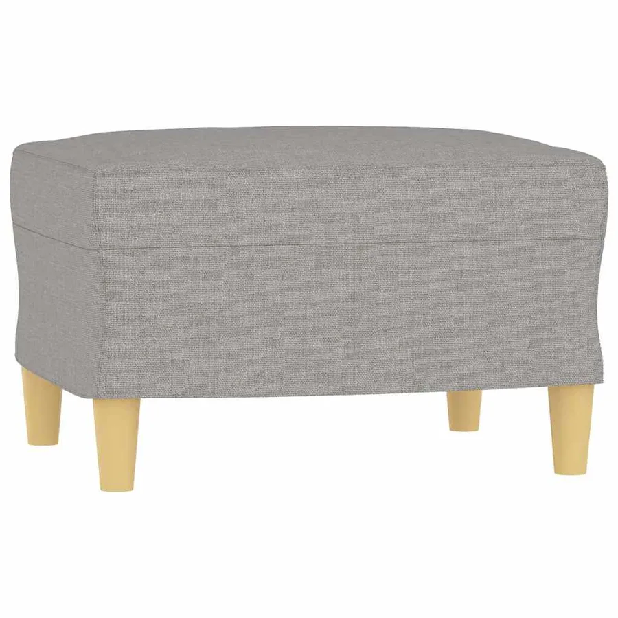 Canapé à 3 places avec repose-pieds Gris clair 180 cm Tissu - 5