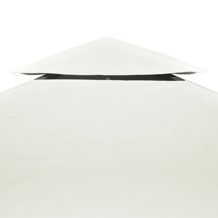 Recouvrement de remplacement d'auvent 310 g/m² 3x3m Blanc crème - 4