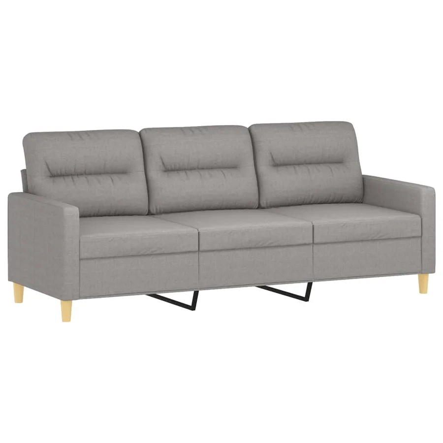 Canapé à 3 places Gris clair 180 cm Tissu - 2