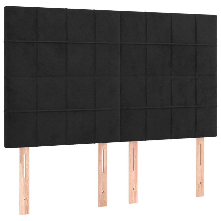 Cadre de lit sans matelas noir 140x190 cm velours - 8