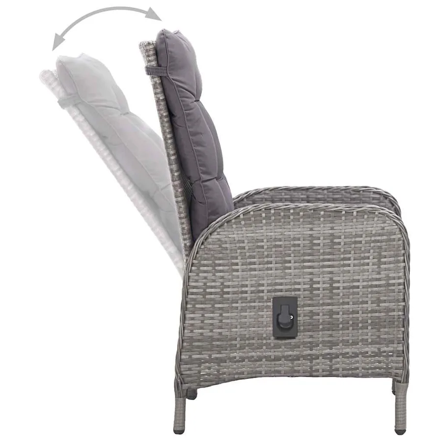 Ensemble à manger de jardin 9 pcs Gris - 8