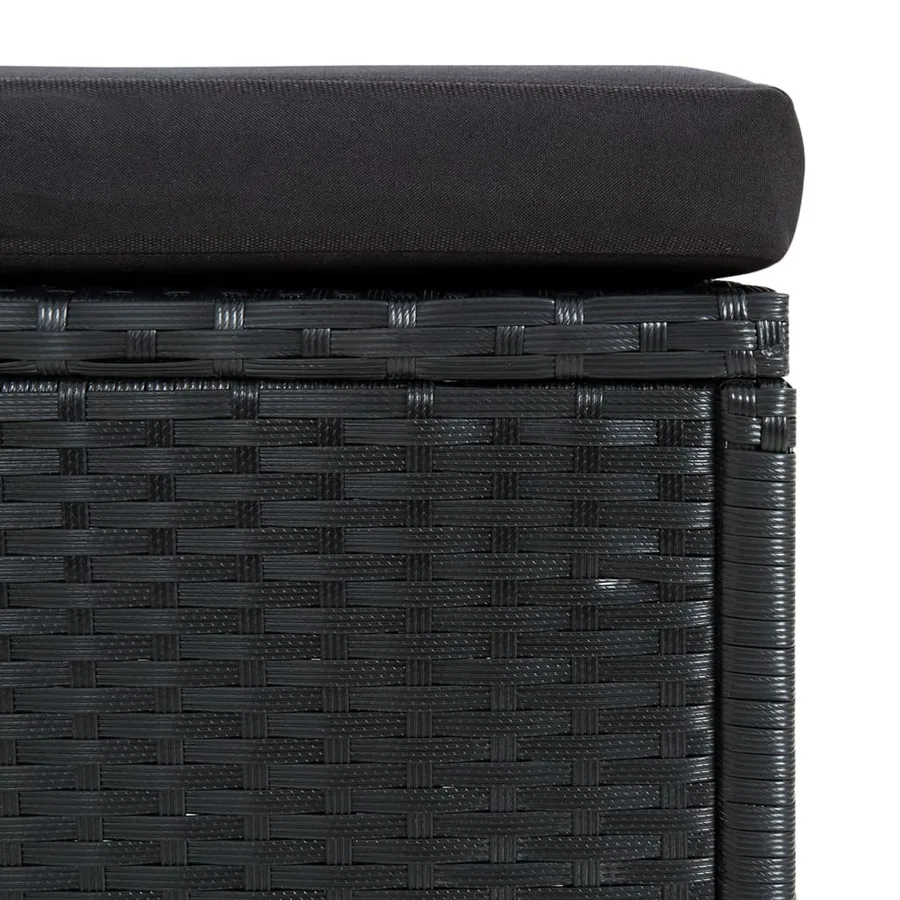 Salon de jardin 6 pcs avec coussins résine tressée noir - 11