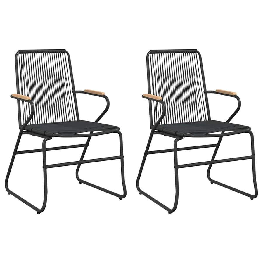 Ensemble à manger de jardin 3 pcs noir rotin PVC - 4