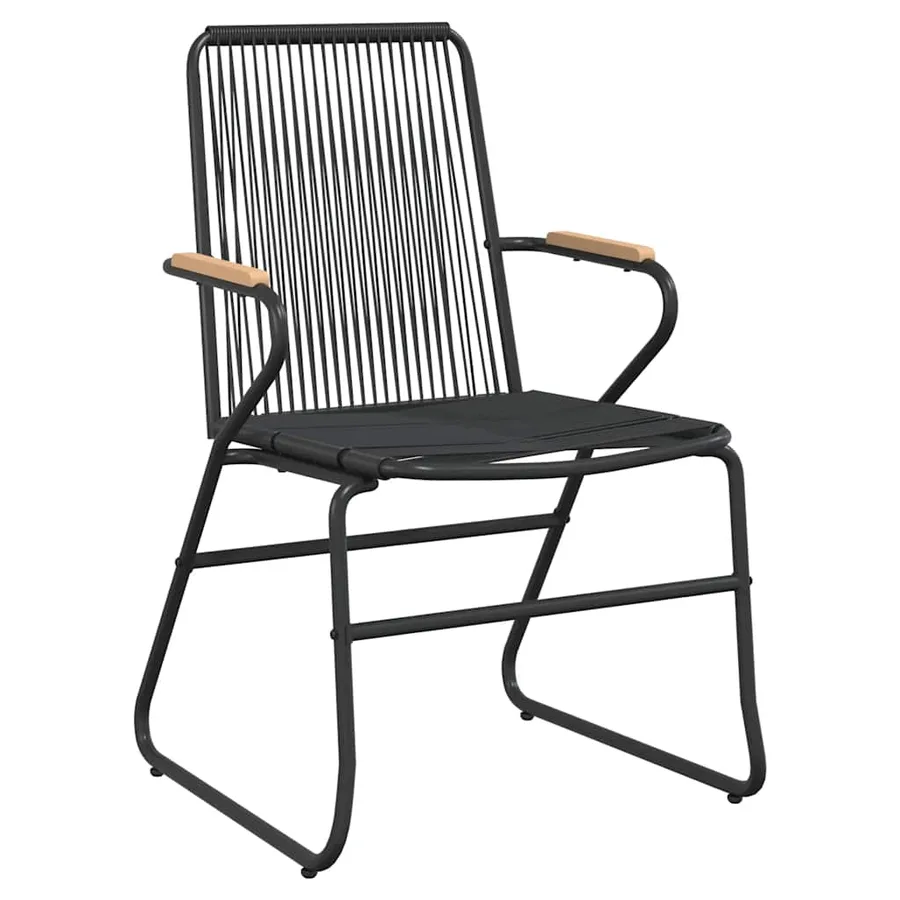 Ensemble à manger de jardin 3 pcs noir rotin PVC - 5