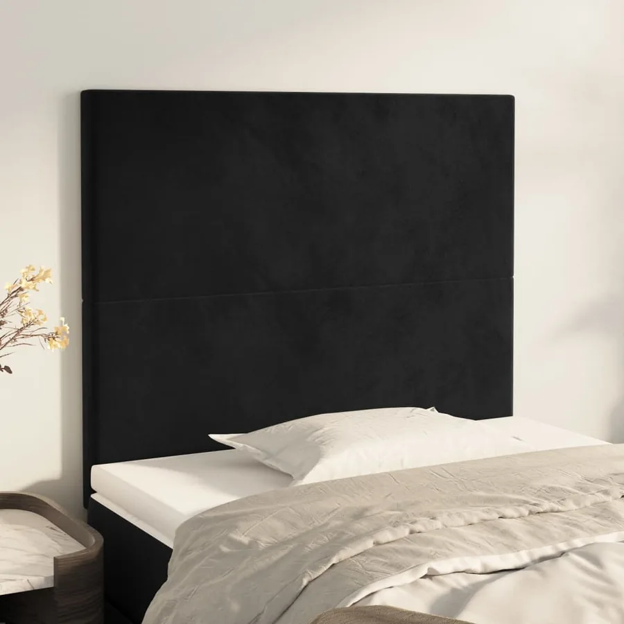 Tête de lit Noir 100x5x118/128 cm Velours