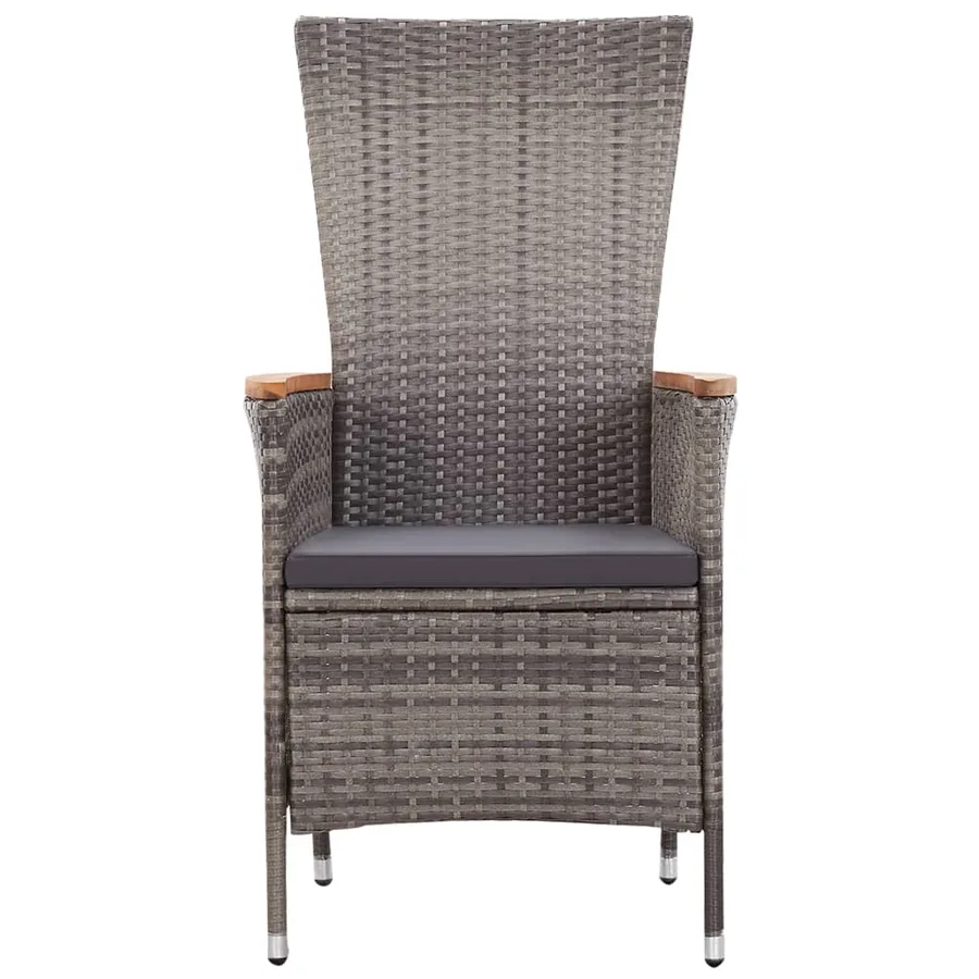 Ensemble à manger de jardin avec coussins 3 pcs Gris - 4