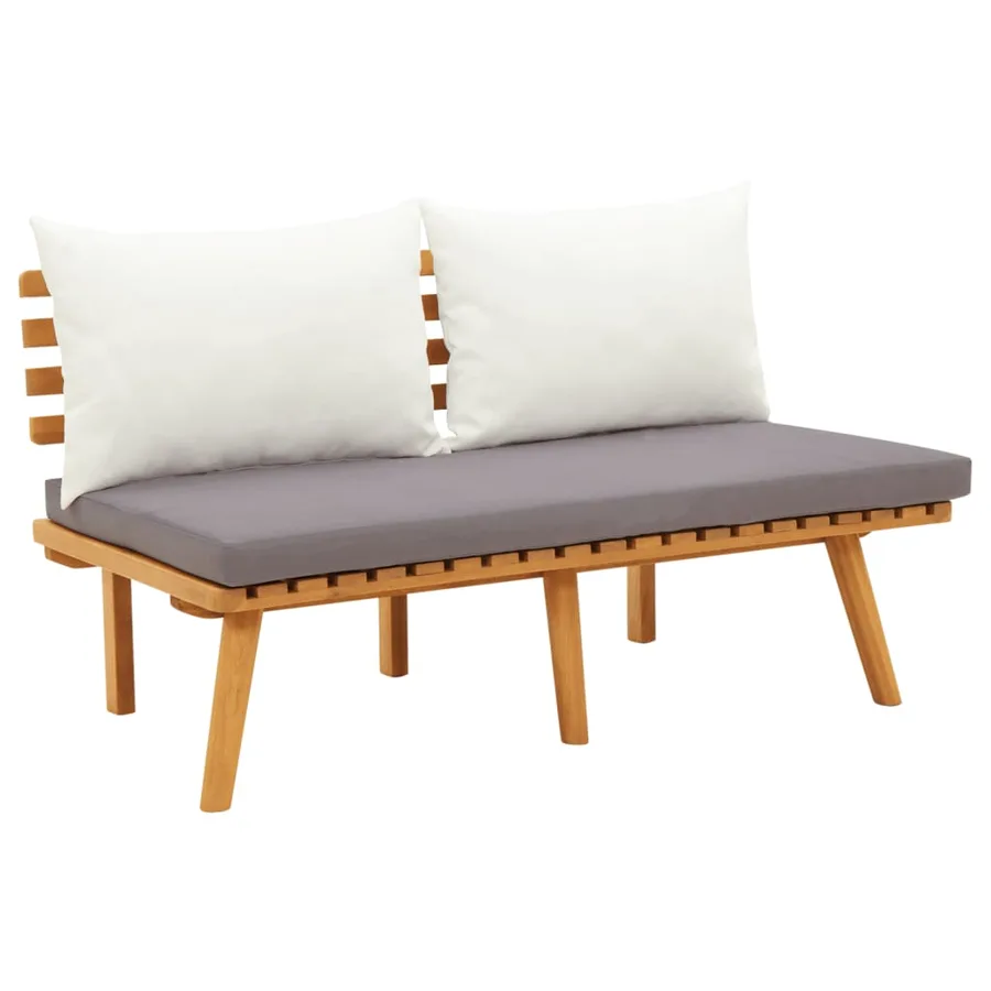 Salon de jardin 9 pcs avec coussins Bois d'acacia solide - 6
