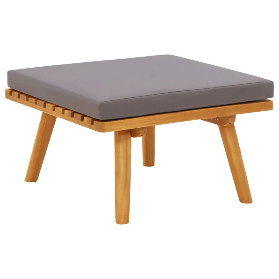 Salon de jardin 9 pcs avec coussins Bois d'acacia solide - 8