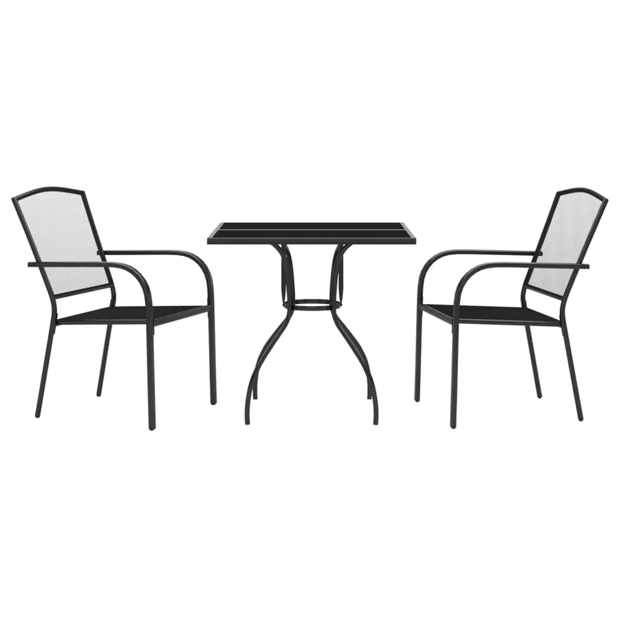 Ensemble à manger de jardin 3 pcs anthracite acier - 3