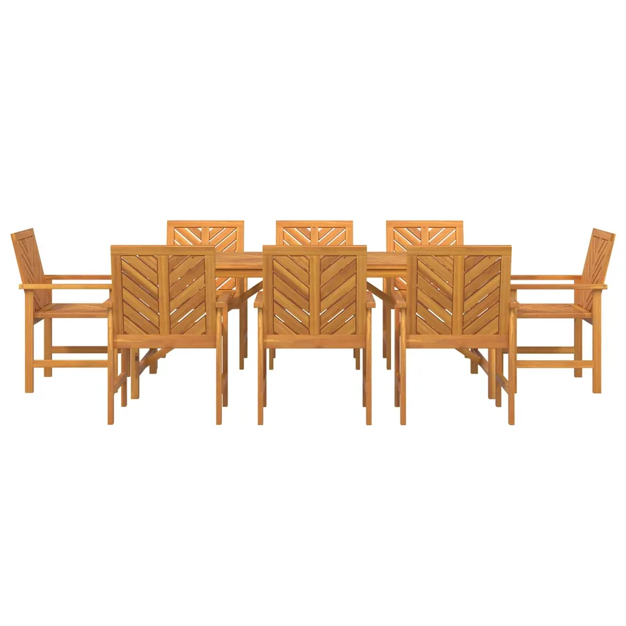 Ensemble de salle à manger pour jardin 9 pc Marron - 7