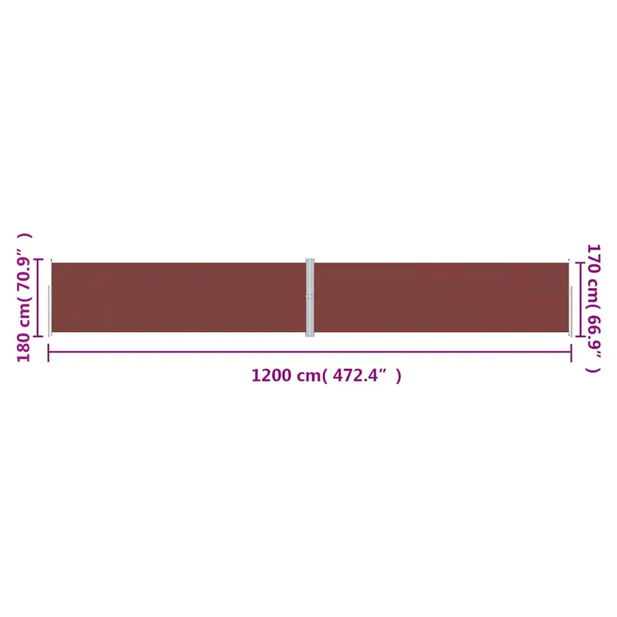 Auvent latéral rétractable Marron 180x1200 cm - 8