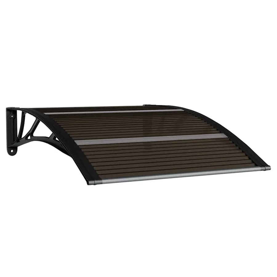 Auvent de porte noir 100 x 75 cm en polycarbonate - 2