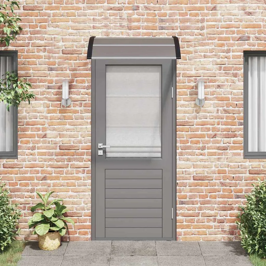 Auvent de porte noir 100 x 75 cm en polycarbonate - 3