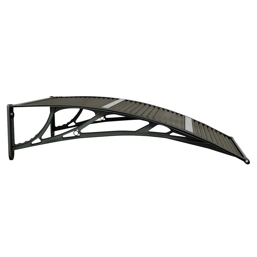 Auvent de porte noir 100 x 75 cm en polycarbonate - 5