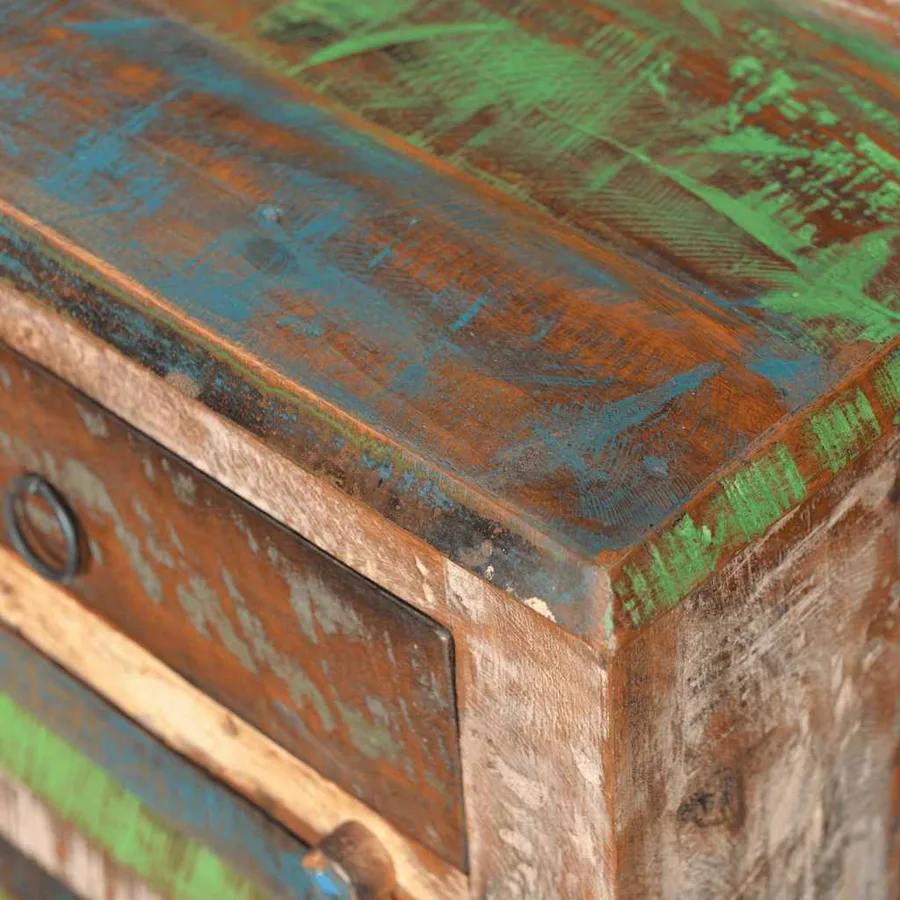 Table de coin avec 1 tiroir et 1 porte Bois de récupération - 17