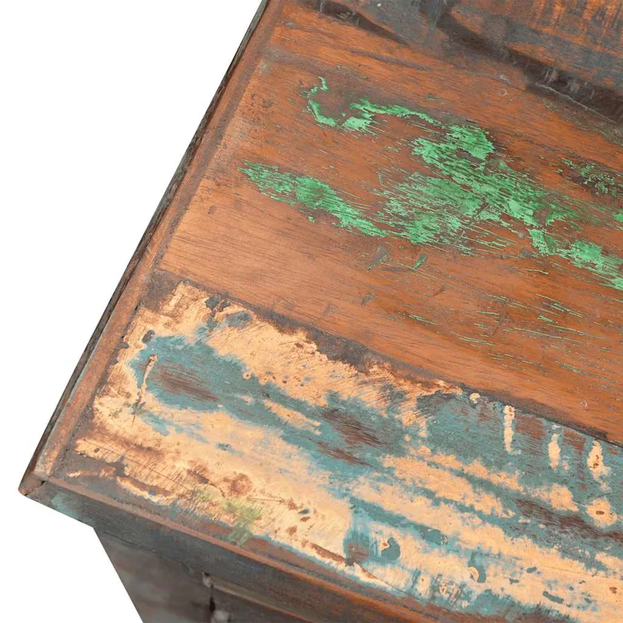 Table de coin avec 1 tiroir et 1 porte Bois de récupération - 18