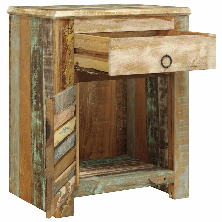 Table de coin avec 1 tiroir et 1 porte Bois de récupération - 2