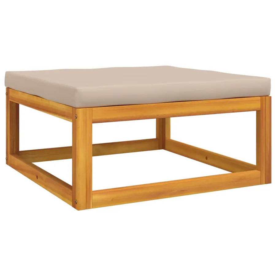 Salon de jardin 5 pcs avec coussins taupe bois massif - 6