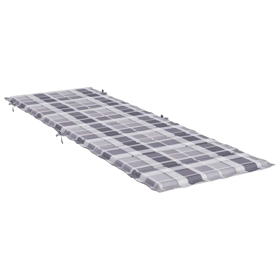 Coussin de chaise longue à carreaux gris 186x58x4 cm - 4