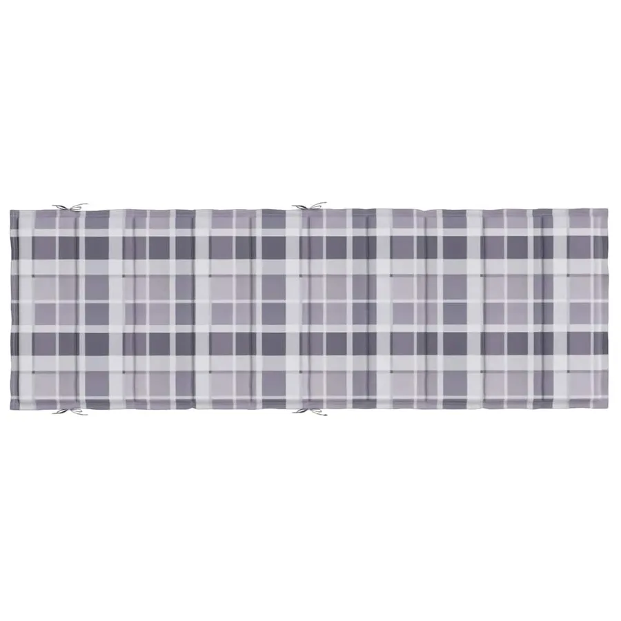 Coussin de chaise longue à carreaux gris 186x58x4 cm - 5