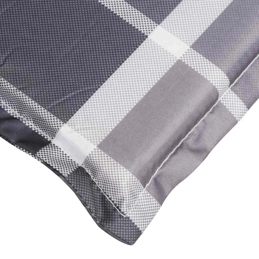 Coussin de chaise longue à carreaux gris 186x58x4 cm - 8