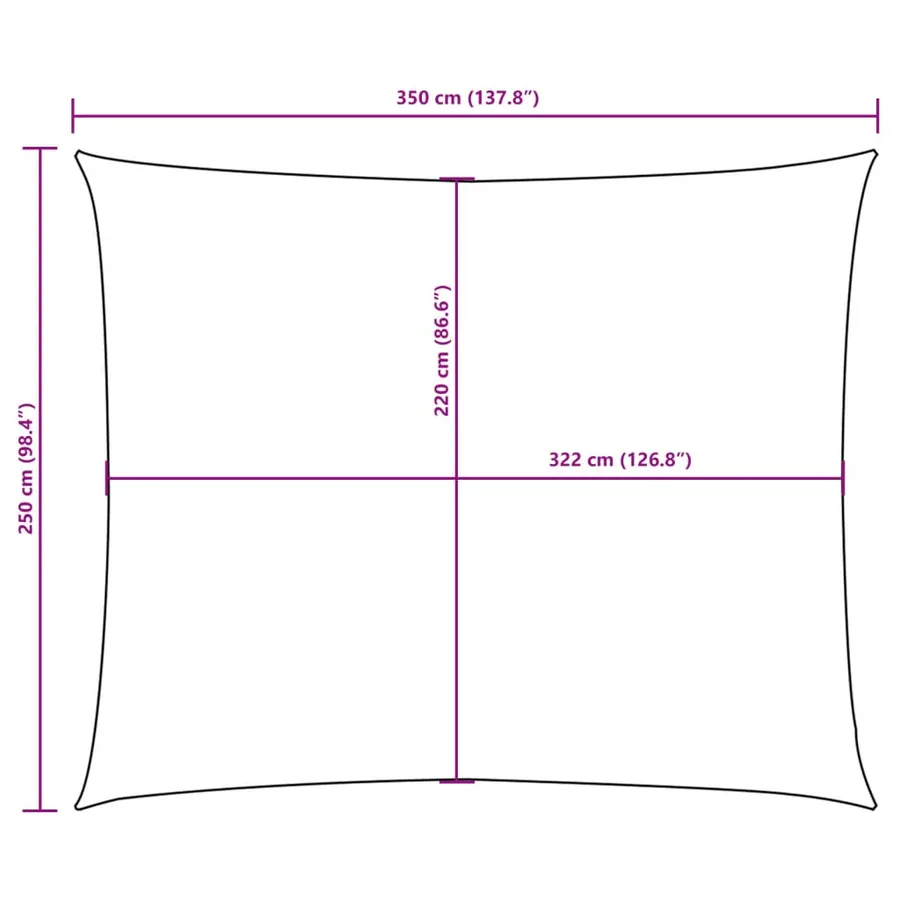 Voile de parasol tissu oxford rectangulaire 2,5x3,5 m blanc - 10