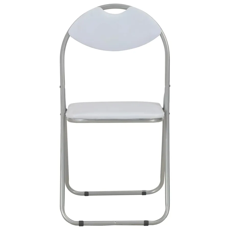 Chaises pliantes à manger lot de 6 blanc similicuir - 3