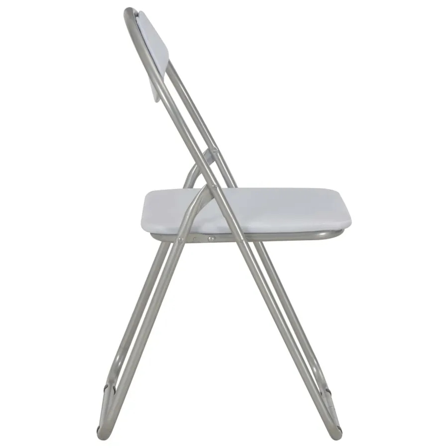 Chaises pliantes à manger lot de 6 blanc similicuir - 4