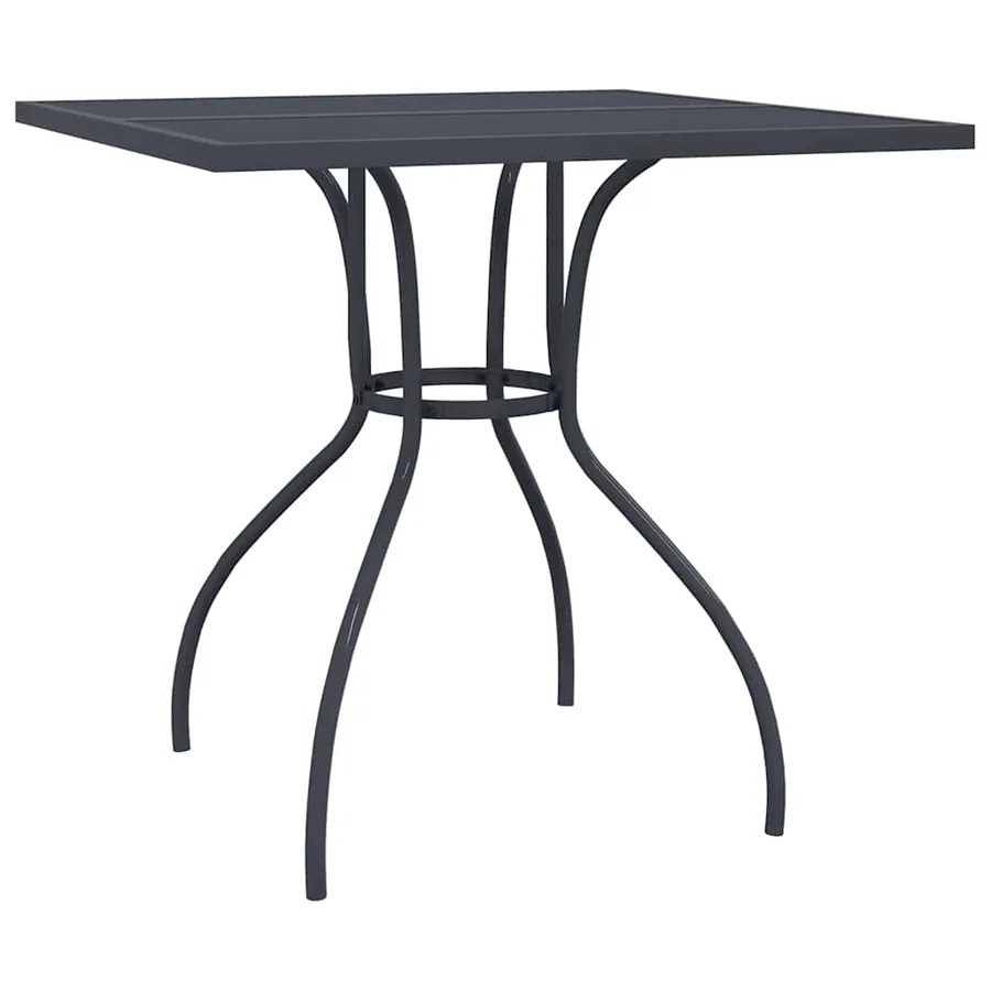 Table de jardin anthracite 80x80x72,5 cm Treillis d'acier - 2