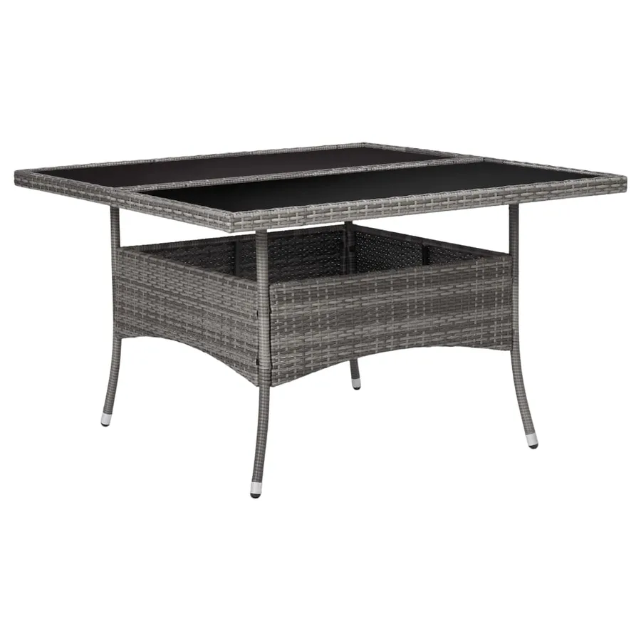 Ensemble à manger de jardin 9 pcs Résine tressée et verre Gris - 9