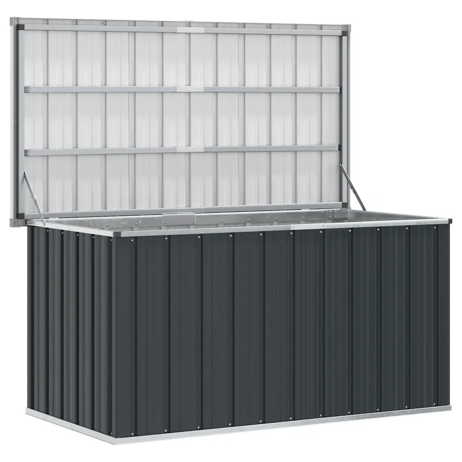 Boîte de rangement de jardin Anthracite 129x67x65 cm - 5