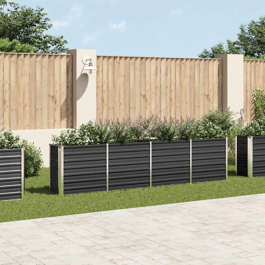 Jardinière 320x40x77 cm Acier galvanisé Anthracite