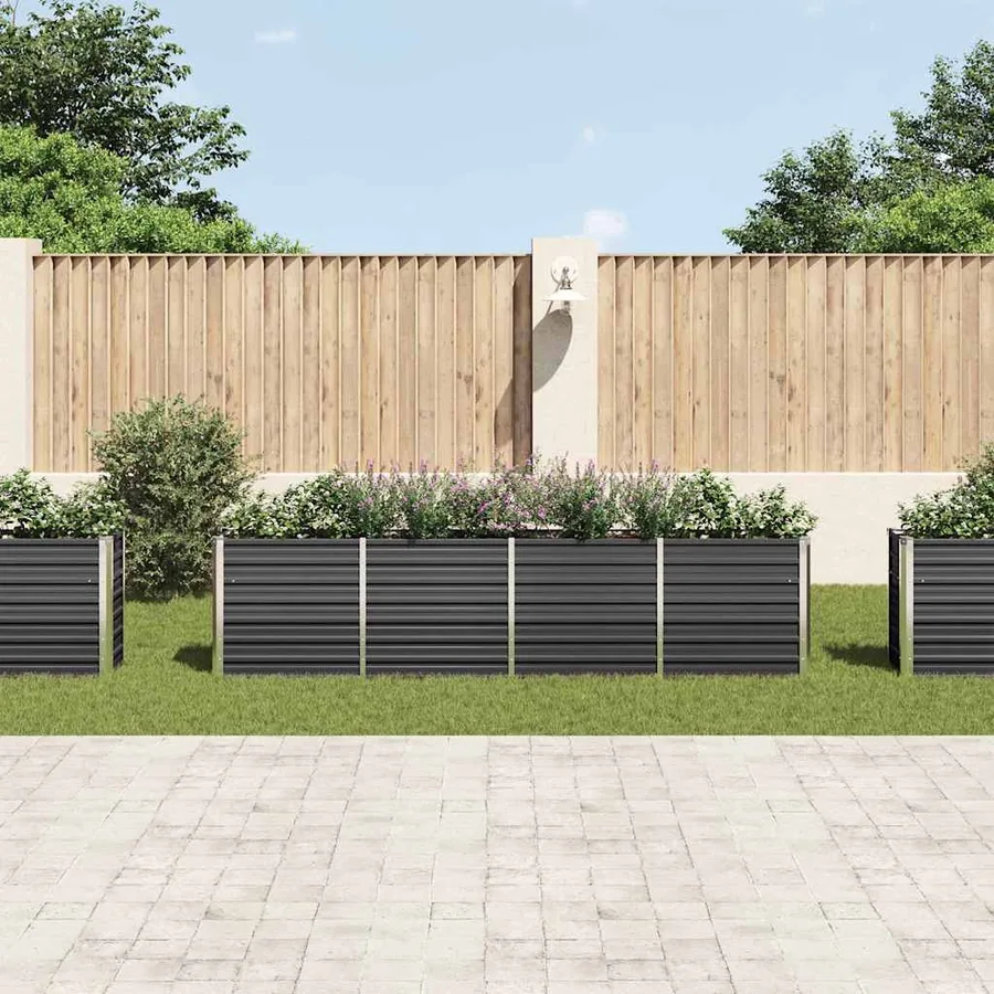 Jardinière 320x40x77 cm Acier galvanisé Anthracite - 3